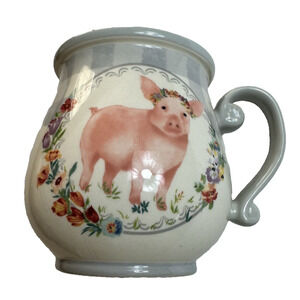 The Pioneer Woman Floral Pig Mug Coffee Cup 16.6oz grannycore farm cottage